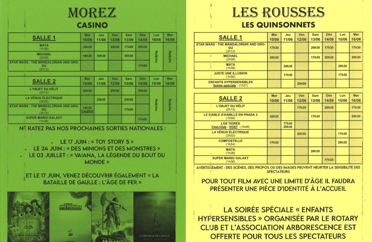 Cinéma du 10 au 16 juin 2026