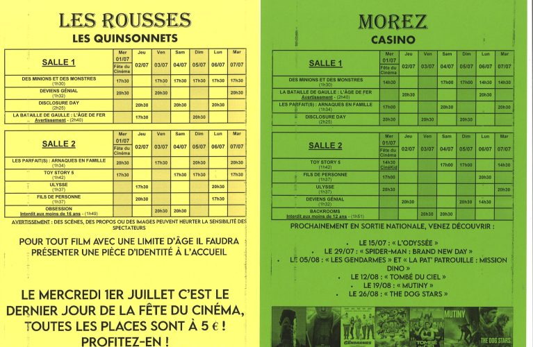 PROGRAMME CINÉMA