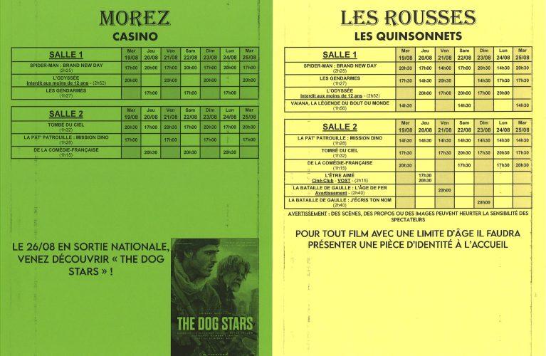 Cinéma du 19 au 25 août