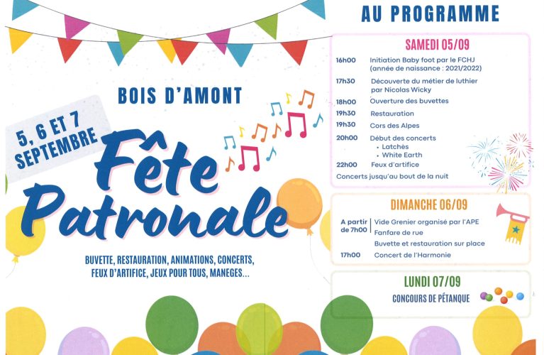 FÊTE PATRONALE BOIS D’AMONT