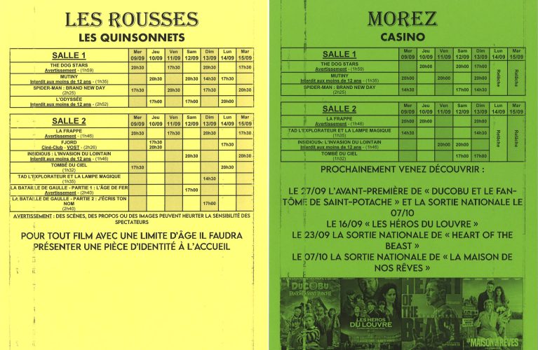Programme cinéma