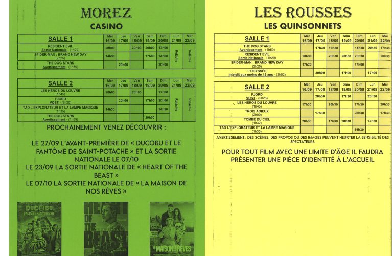 PROGRAMME CINÉMA