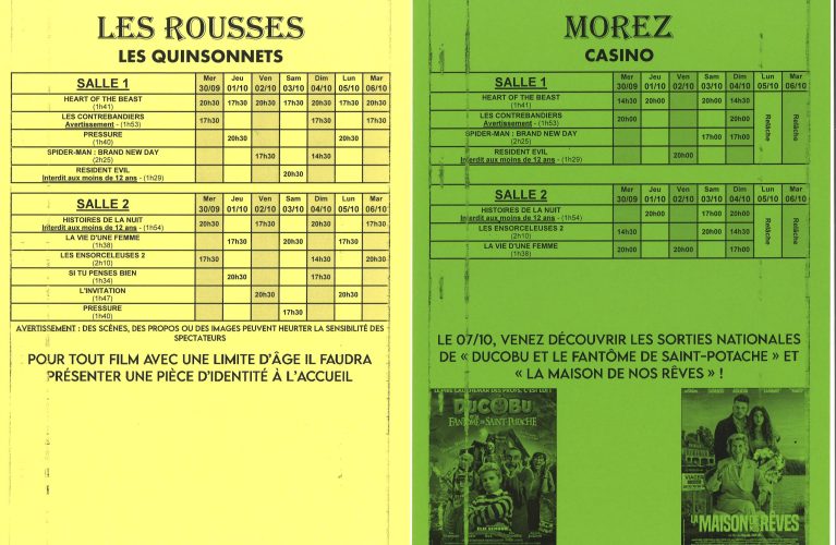 PROGRAMME CINÉMA