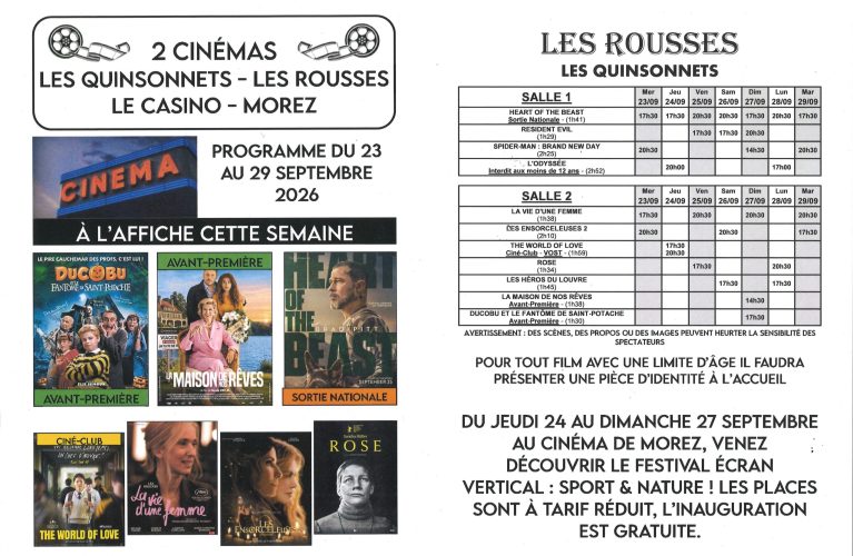 PROGRAMME CINÉMA